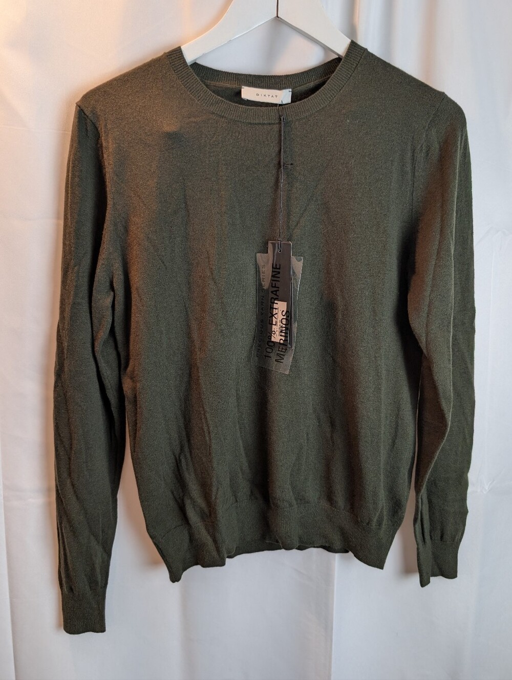 Diktat Italy Men's Crewneck Sweater 100% Extrafine Merino Wool Size S BNWT